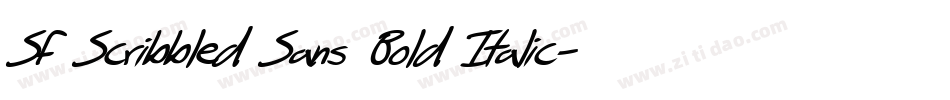 SF Scribbled Sans Bold Italic字体转换